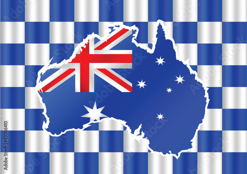 Map and flag of Australia idea design