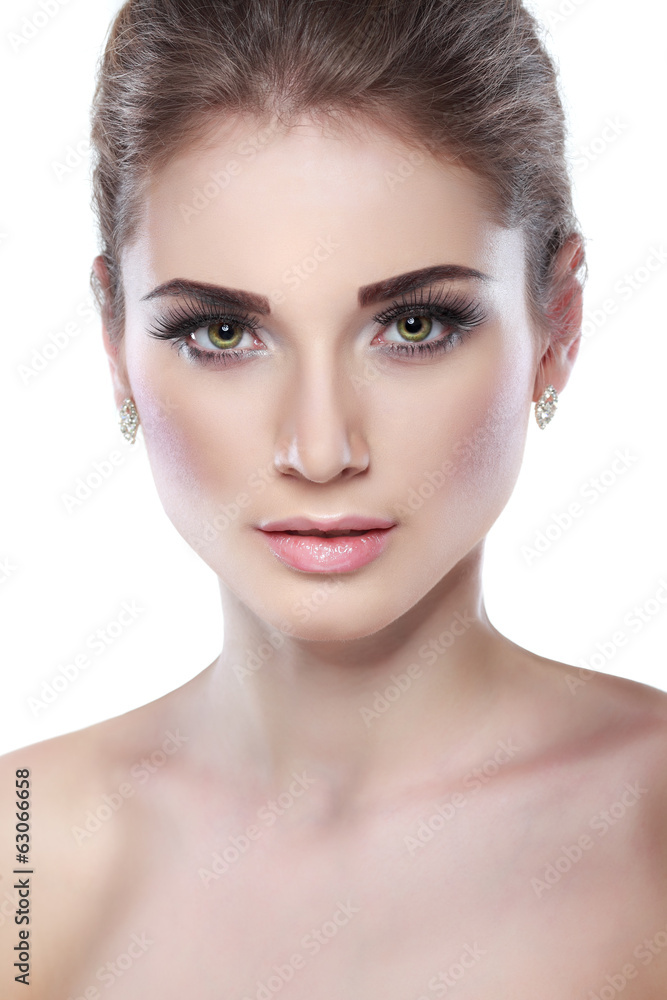 sexy whiteheaded young woman, emotions, cosmetics, on a white sexy whiteheaded young woman, emotions, cosmetics, on a white