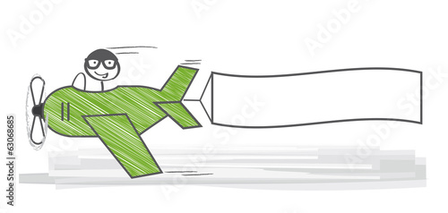 Werbeflugzeug mit Textfreiraum