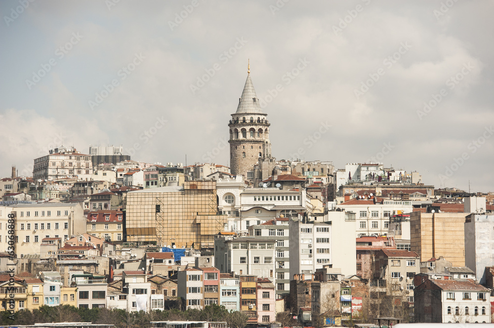 Cityscape over istanbul with galata tower Cityscape over istanbul with galata tower