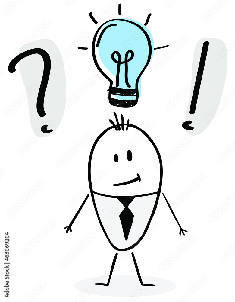 Hand drawn businessman solution concept Hand drawn businessman solution concept