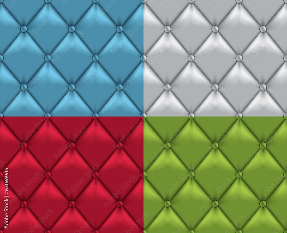 Fototapeta premium Vector Leather Vintage Upholstery Seamless Background Set