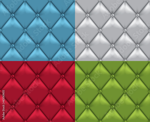 Vector Leather Vintage Upholstery Seamless Background Set