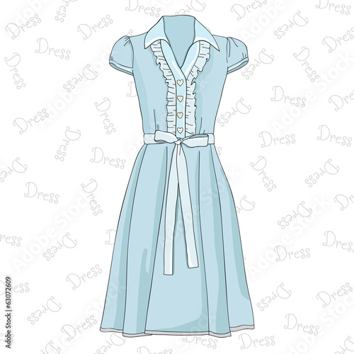 Lovely fashionable blue vector dress