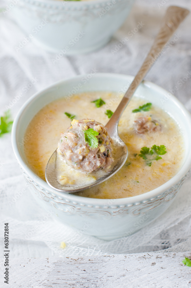 Soup with meatballs Soup with meatballs