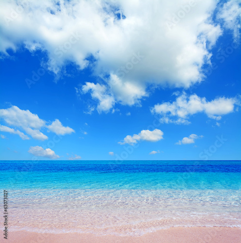 pink beach and clouds