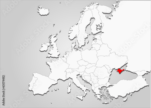 Europäische Landkarte mit Krim