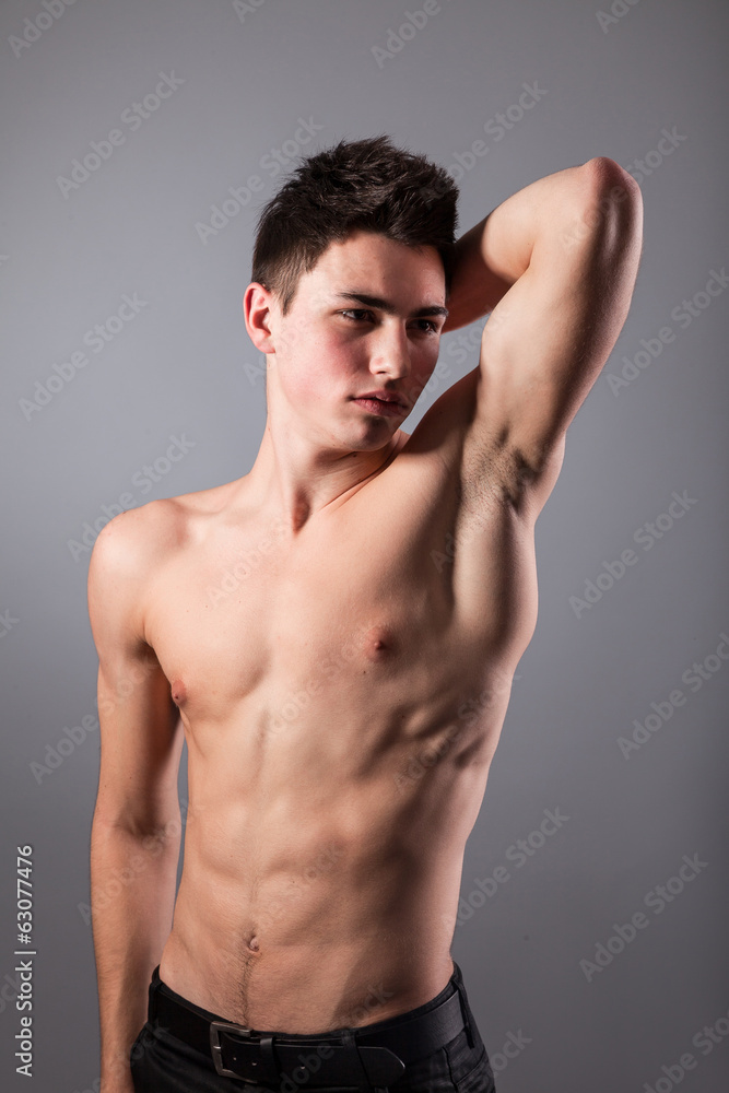 Fototapeta premium Portrait of young bodybuilder man