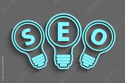 seo concept with bulb and gears