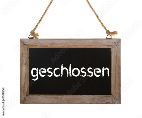 geschlossen Schild