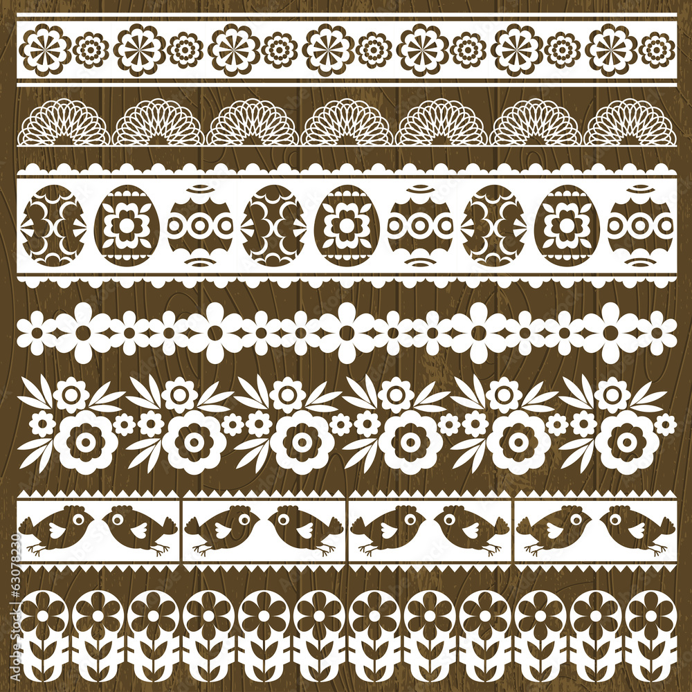 Set of Lace Paper with flower and easter eggs, vector Set of Lace Paper with flower and easter eggs, vector
