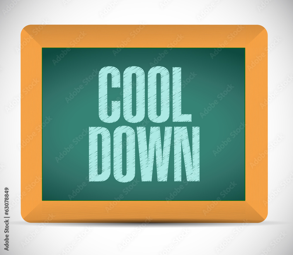 cool down sign message on a board. illustration cool down sign message on a board. illustration
