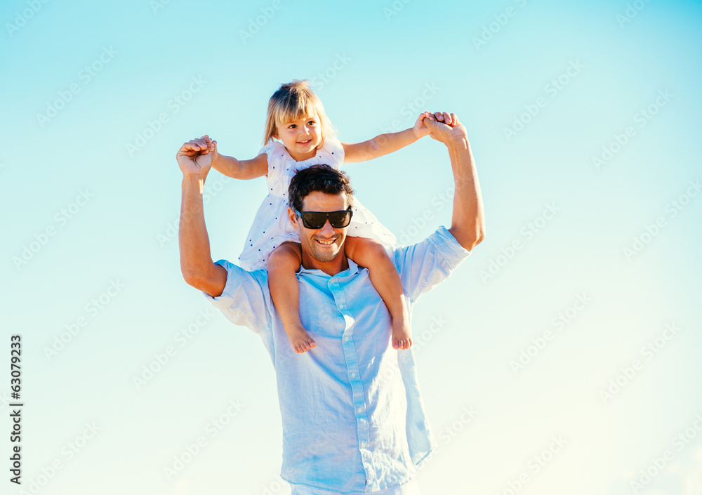 Father and Daughter at the Beach