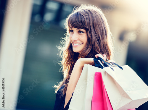Happy Woman Shopping