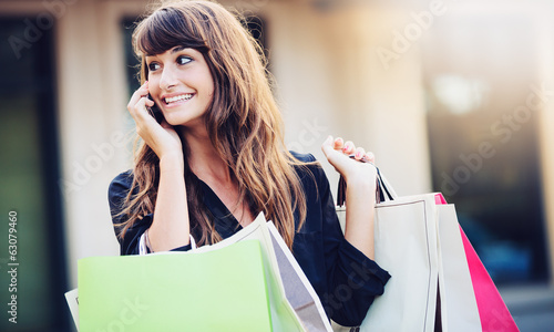 Happy Woman Shopping