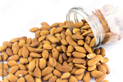 almonds nuts isolated on white background