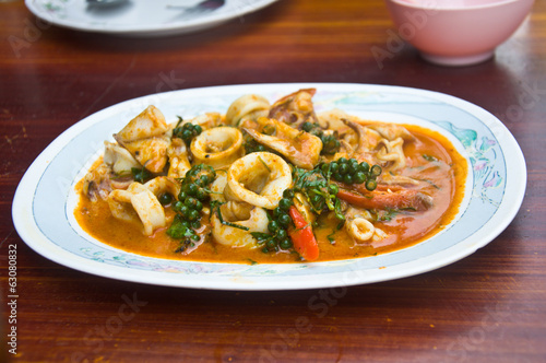 Thai Food Spicy Squid Curry
