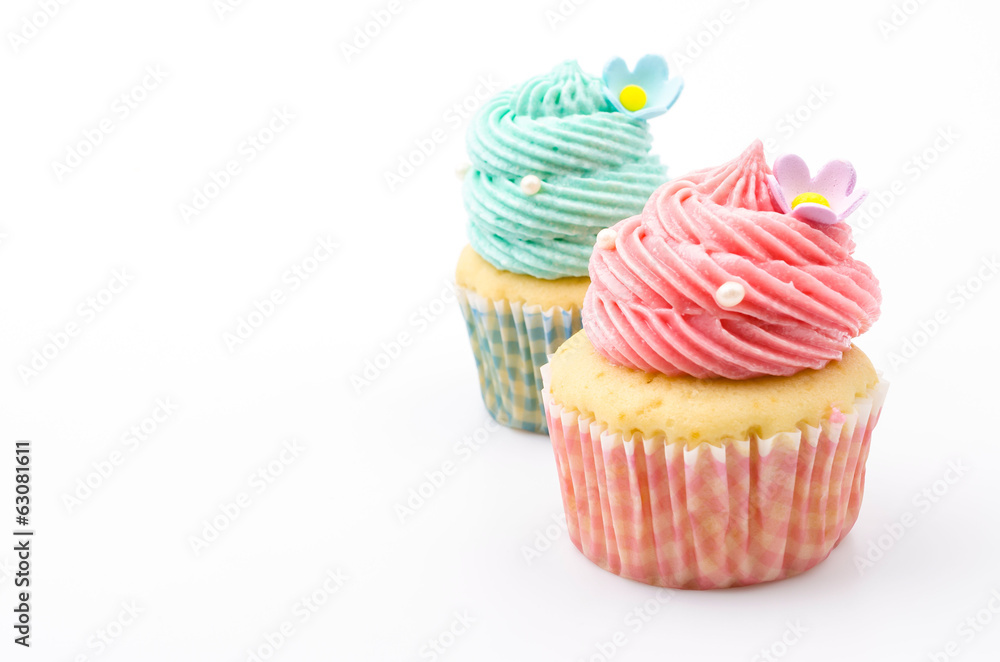 Vanilla cupcakes isolated white background Vanilla cupcakes isolated white background