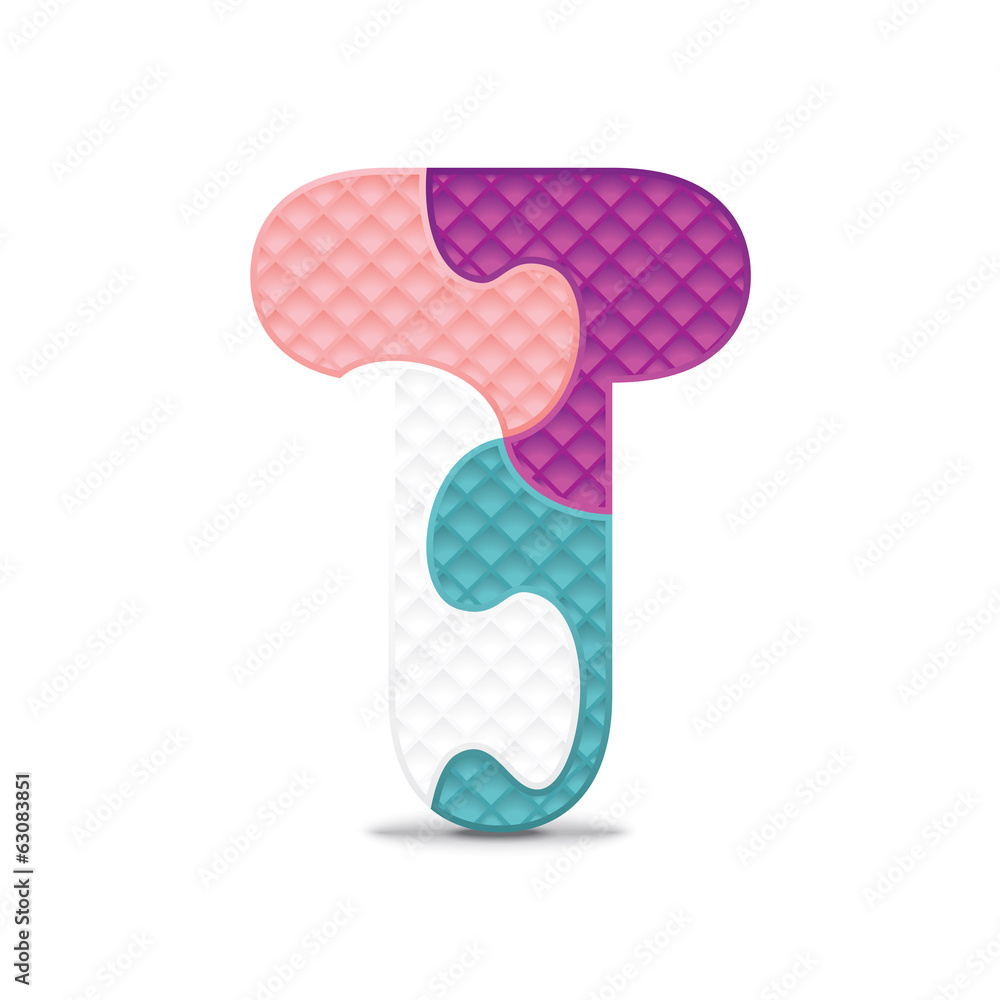 Vector letter T written with alphabet puzzle Vector letter T written with alphabet puzzle