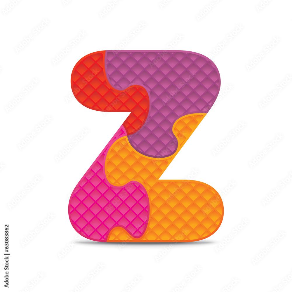 Vector letter Z written with alphabet puzzle Vector letter Z written with alphabet puzzle