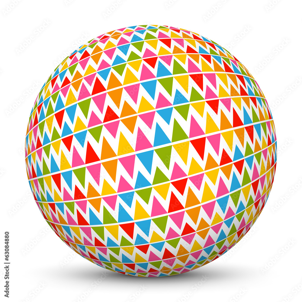 Obraz premium Kugel, Muster, abstrakt, 3D, bunt, Deko, Sphere, Ball, Pattern