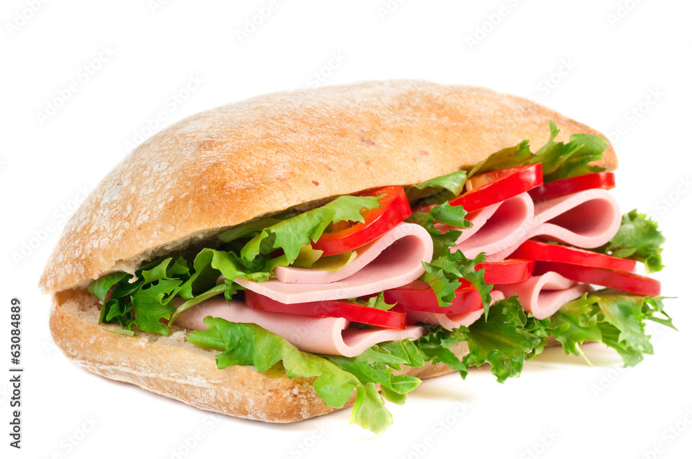 Tomato, salami and pepper sandwich Tomato, salami and pepper sandwich
