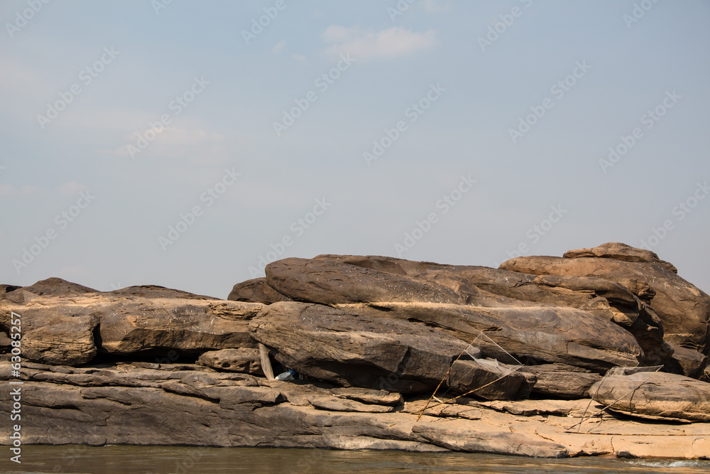 Stone at Kong River, Sampanbok Ubonratchathani Thailand Stone at Kong River, Sampanbok Ubonratchathani Thailand