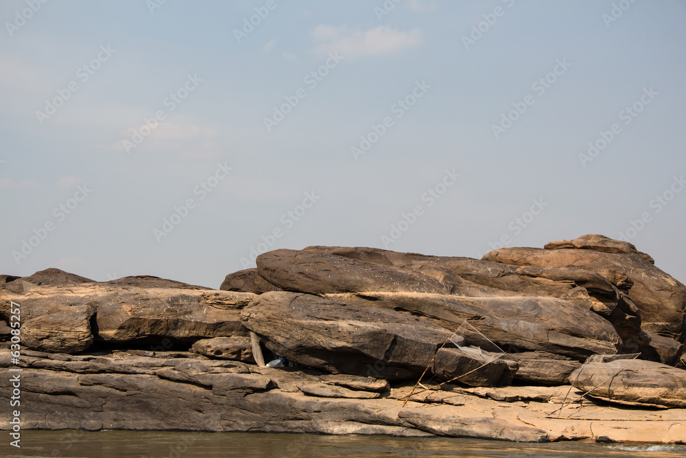 Stone at Kong River, Sampanbok Ubonratchathani Thailand