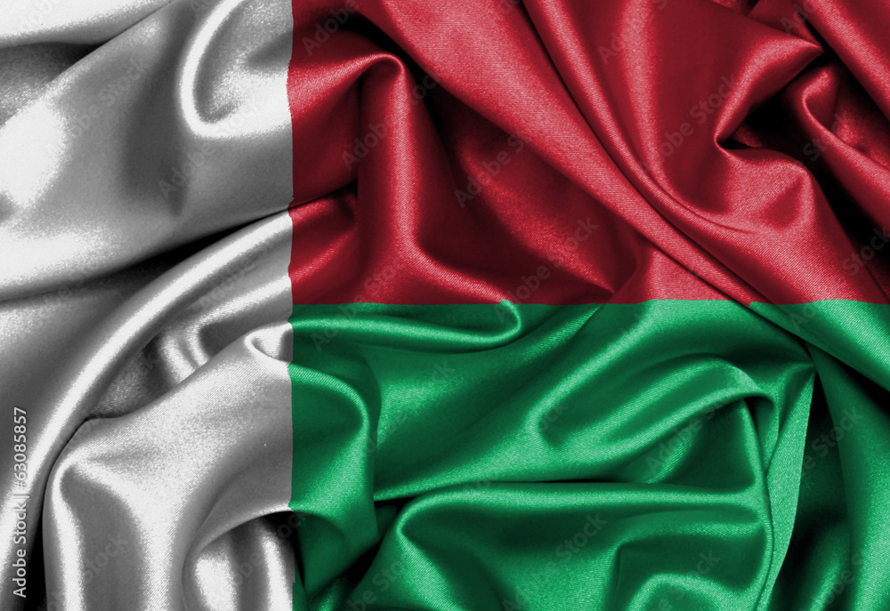 Satin flag, three dimensional render Satin flag, three dimensional render
