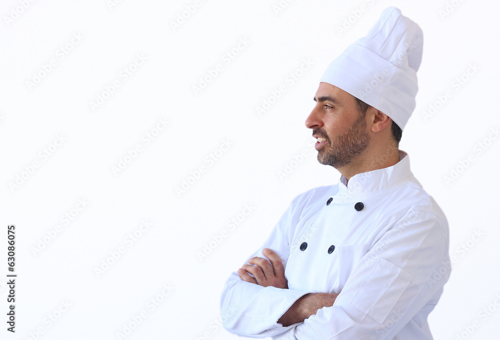 Cook in white toque uniform
