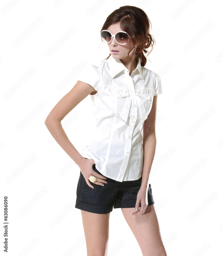 Portrait of young pretty woman in summer Portrait of young pretty woman in summer