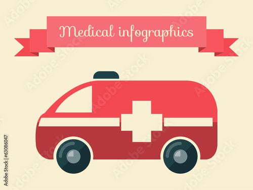 Flat Medical Infographics Elements. Vector.