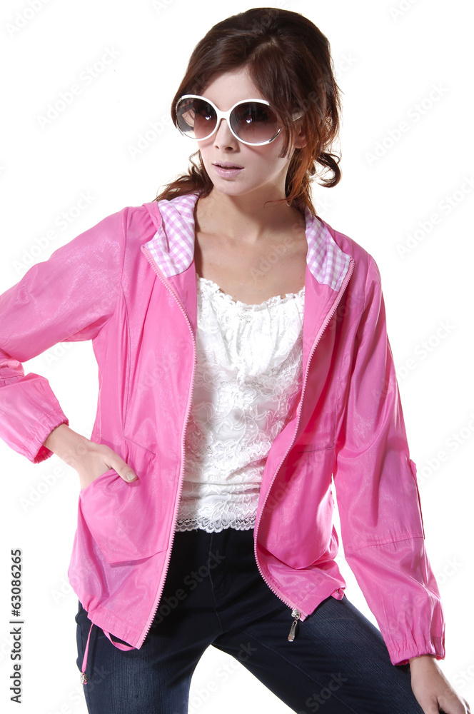 Full length casual young model in sunglasses posing Full length casual young model in sunglasses posing