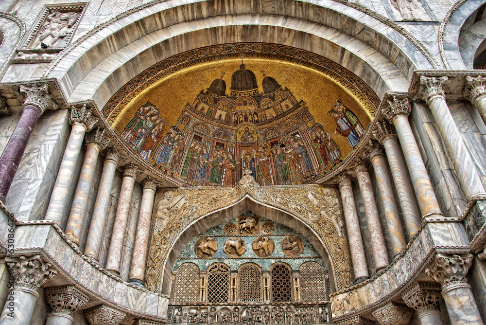 Venice - Outside portal of the basilica of Saint Mark
