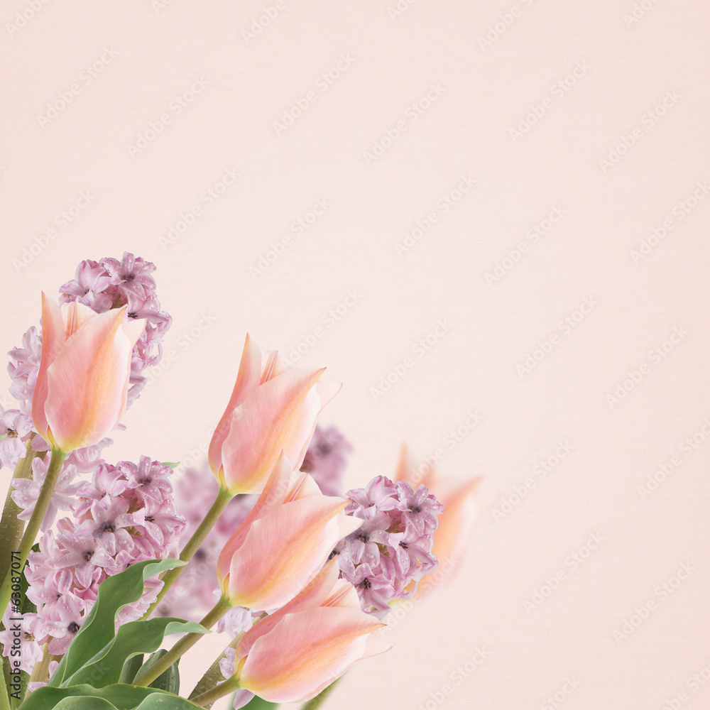 Postcard with elegant flowers Postcard with elegant flowers