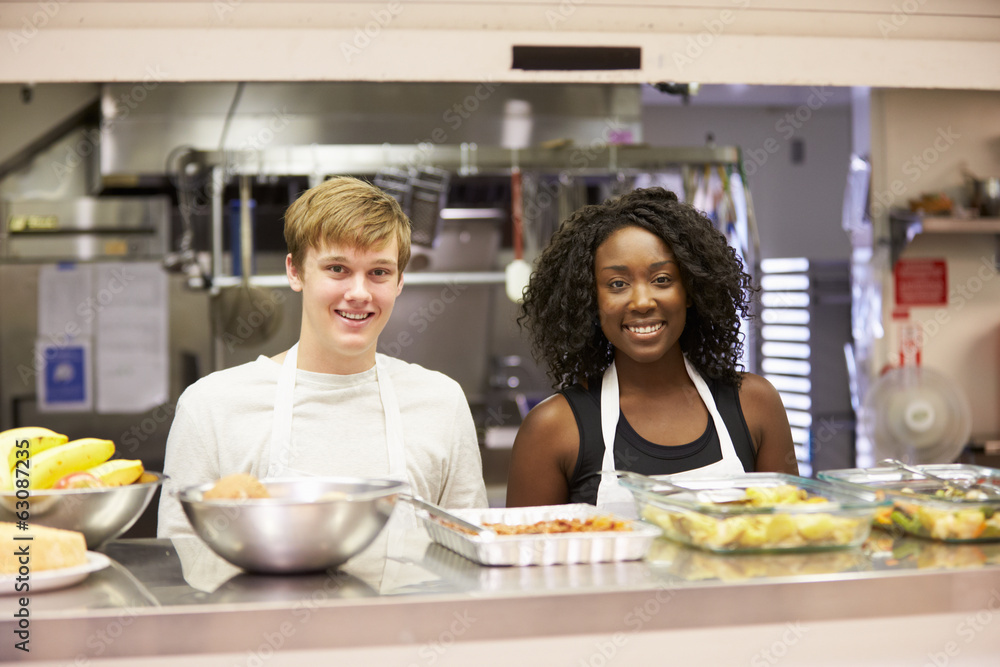 Portrait Of Kitchen Staff In Homeless Shelter Portrait Of Kitchen Staff In Homeless Shelter