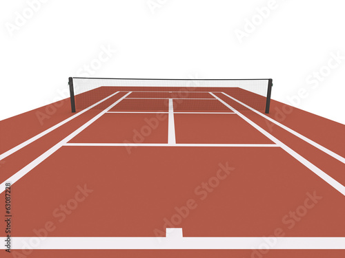 Red tennis court rendered © pupes1