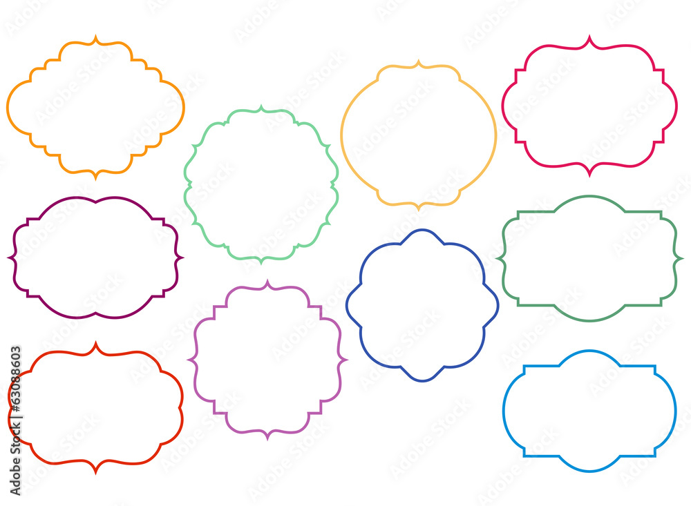 Obraz premium Ozdobne ramki z kolorowymi obramowaniami