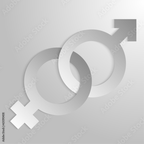 Paper sign of the feminine and masculine beginning