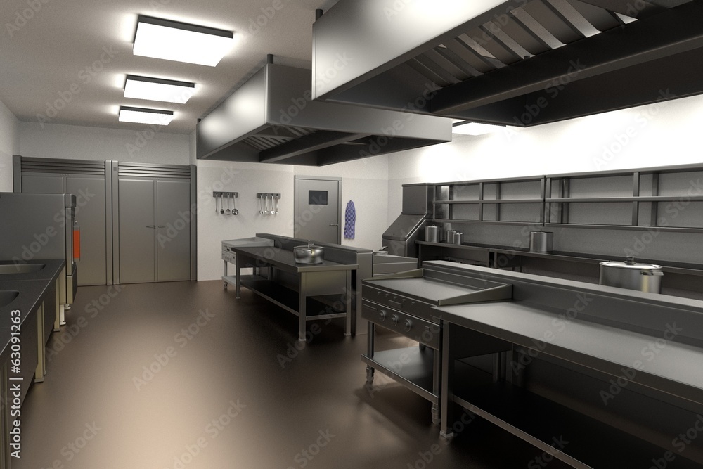 Fototapeta premium realistic 3d render of kitchen