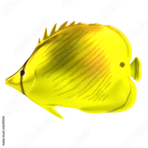 realistic 3d render of tropical fish