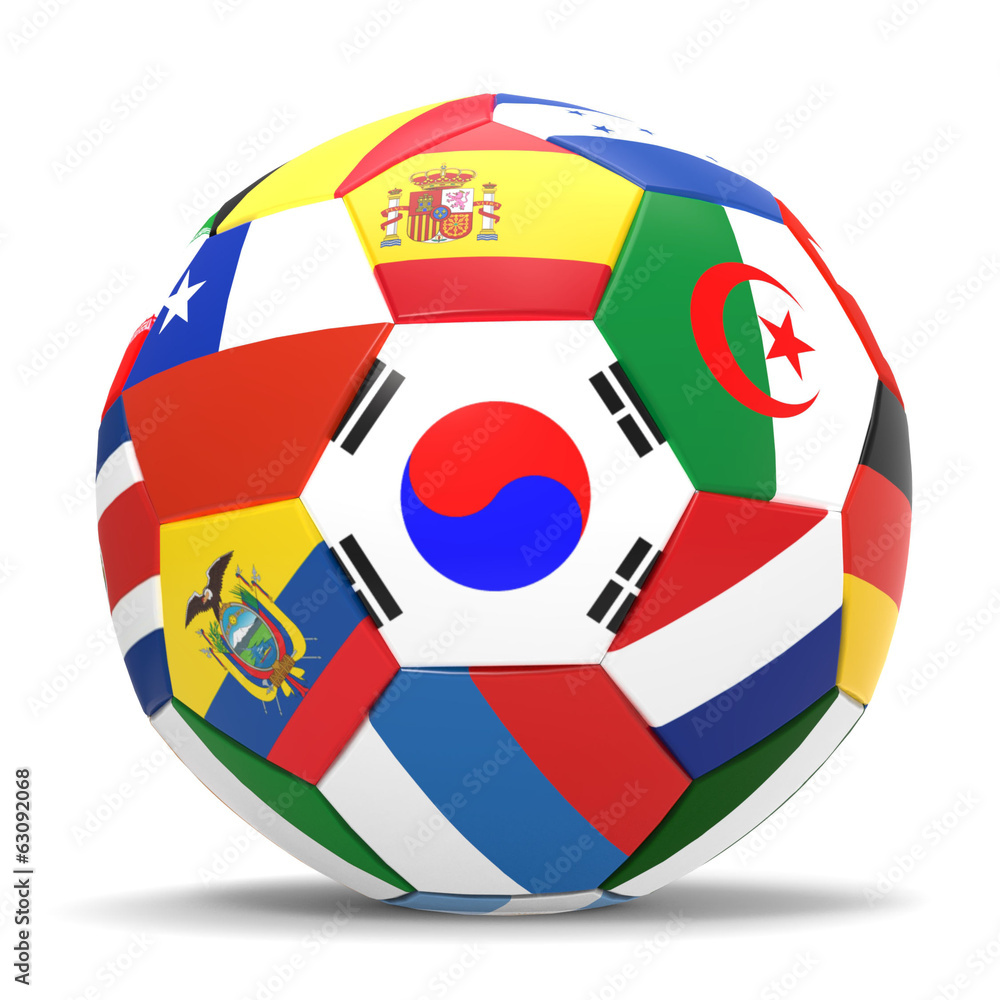 3D render of soccer football with drop shadow 3D render of soccer football with drop shadow