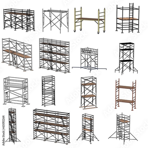 Fotografia cartoon illustration of construction scaffolding