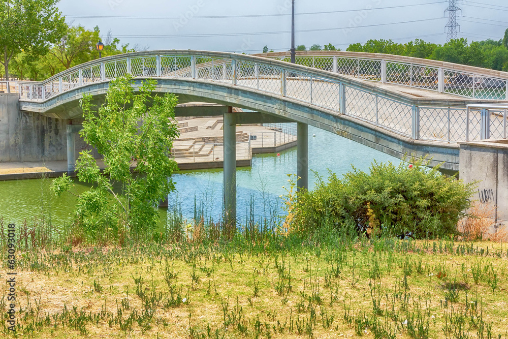 concrete bridge in a park concrete bridge in a park