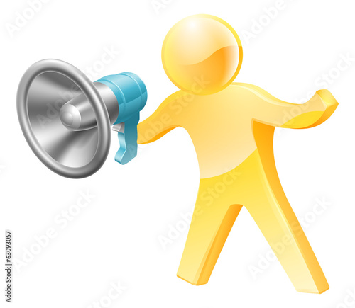 Megaphone gold person