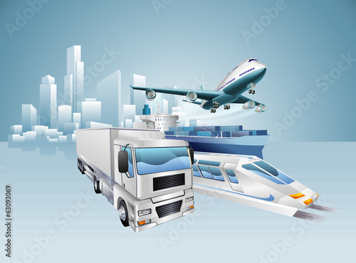 Logistics city business concept