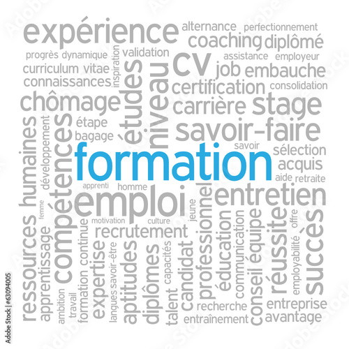 Nuage de Tags "FORMATION" (études travail diplômes réussite cv)