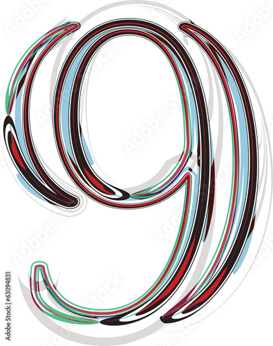 font illustration NUMBER 9