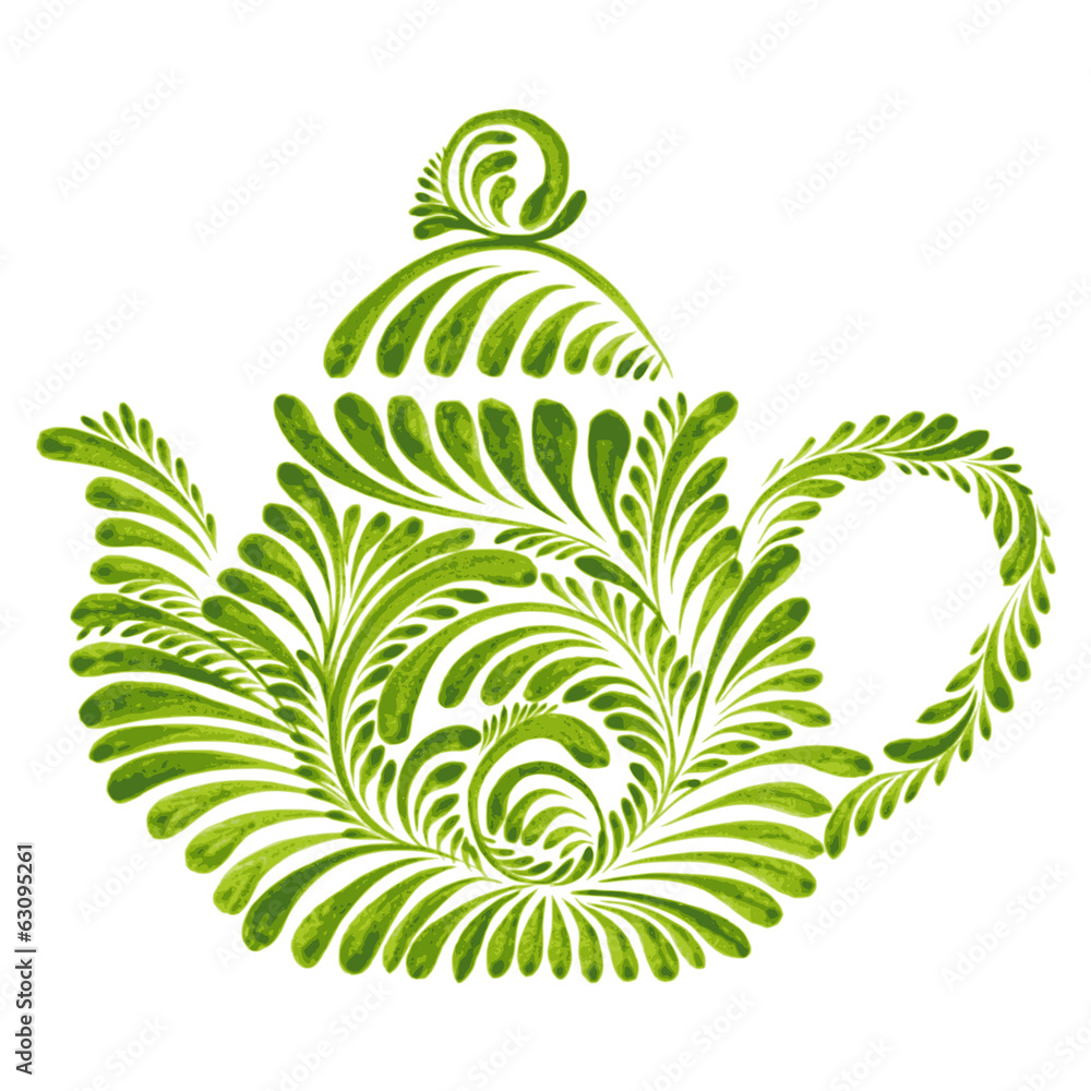 Naklejka premium decorative ornament teapot