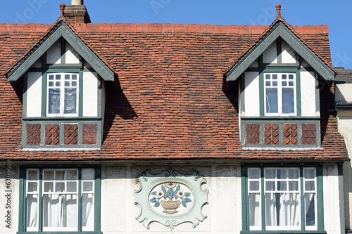 old House with decrotive plaster photo